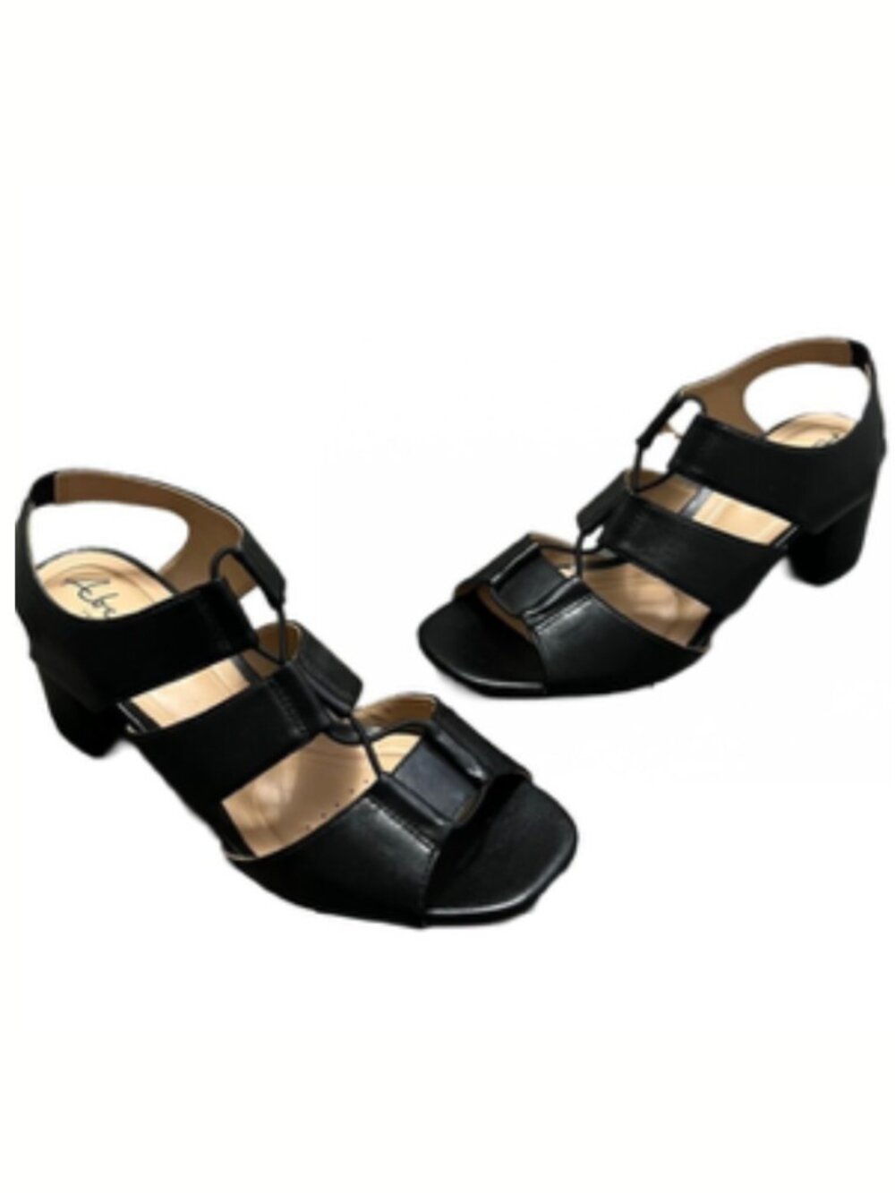 ABELLA True Comfort Carly Strappy Shoes Women Sz 10 Black 2.5” Block Heel Casual